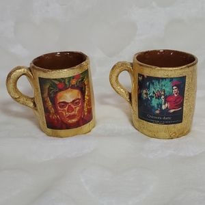 Made in Mexico Frida Khalo clay shot glasses